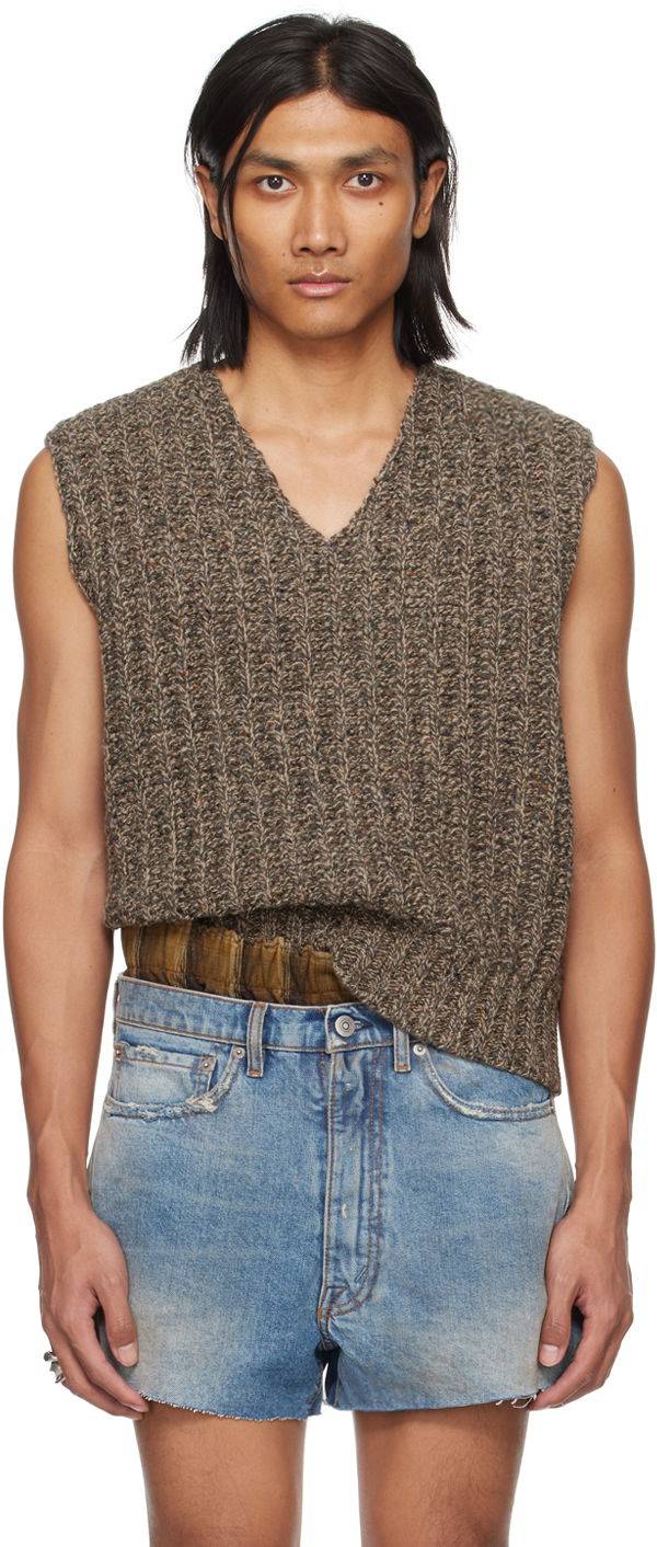 Cветр Maison Margiela V-Neck Vest Коричневий | S50FB0101 S18405