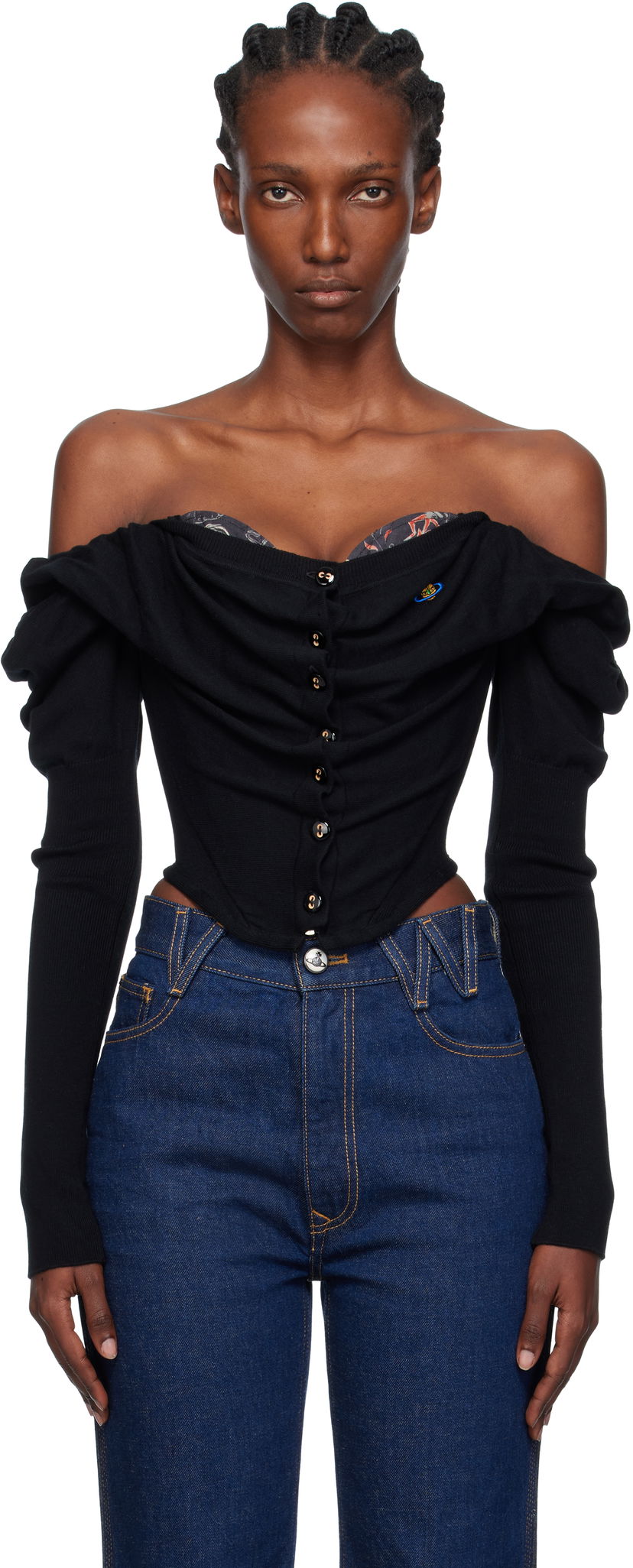 Cветр Vivienne Westwood Vivienne Westwood Bea Corset Cardigan чорний | 1803002V-Y001V-