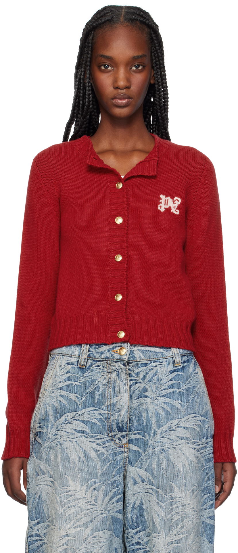 Cветр Palm Angels Cardigan Червоний | PWHB020F24KNI0012530