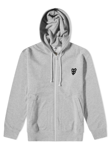 Світшоти Comme des Garçons Play Overlapping Heart Zip Hoody Сірий | P1T302