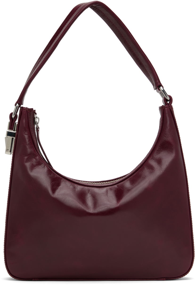Сумочка BY FAR BY FAR Rhea Creased Leather Shoulder Bag Бордовий | MWBSB027CL034RD028PL