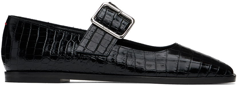 плаття Aeyde Aeyde Sunny Crocodile Embossed Ballerina Flats чорний | A11-FL-GRZS15FL127-FW24-800-065