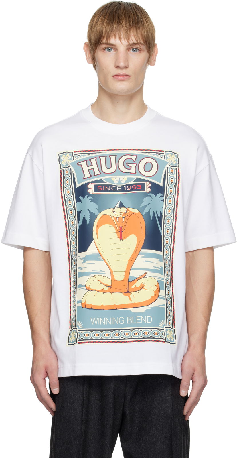Футболка BOSS Cobra Graphic Print T-Shirt білий | 50532962