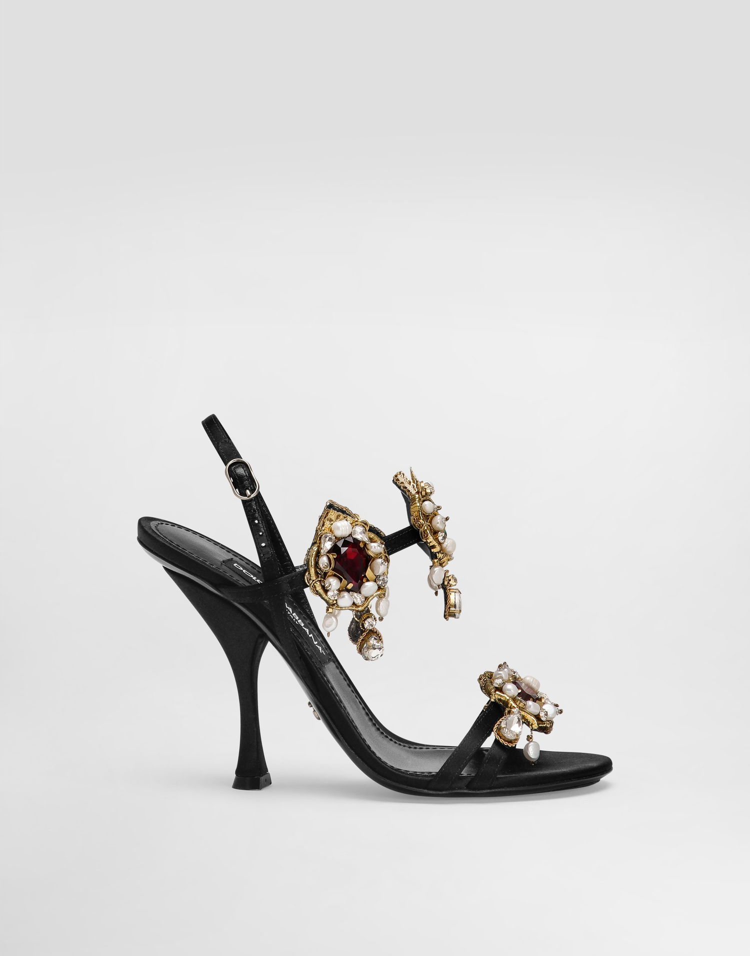 Аксесуари Dolce & Gabbana Dolce & Gabbana Embroidered Satin Sandals чорний | CR1934AX85280999, 0