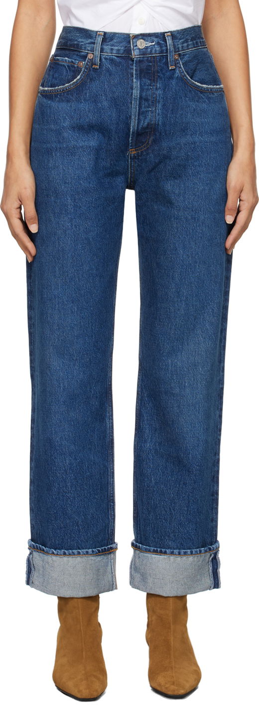 Джинси AGOLDE Low Slung Straight Jeans Синій | A9157-1371