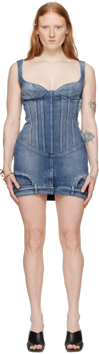 плаття Off-White Blue Upside Down Denim Minidress Синій | OWYM030S24DEN0014000