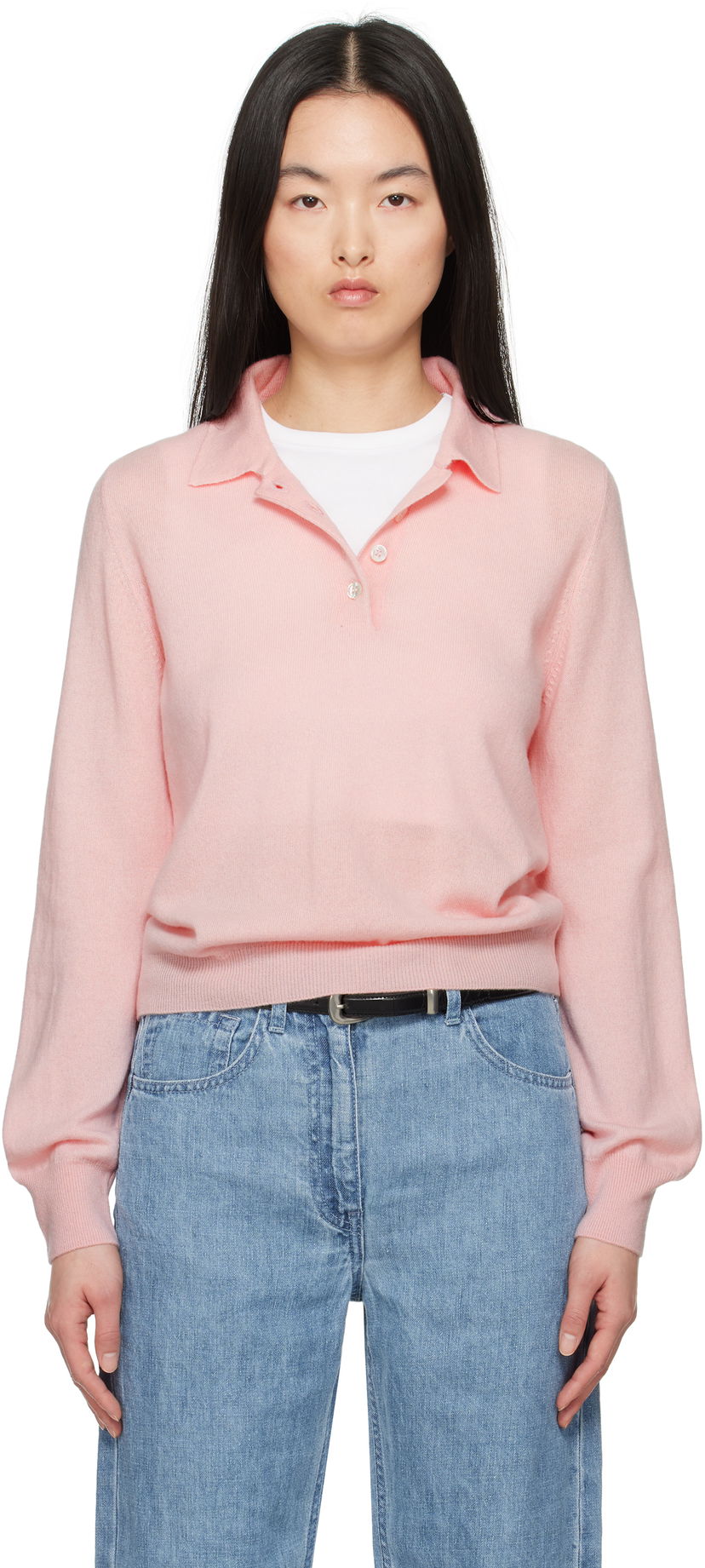 Cветр &Daughter &Daughter Aoife Cashmere Polo Sweater Рожевий | CH04634