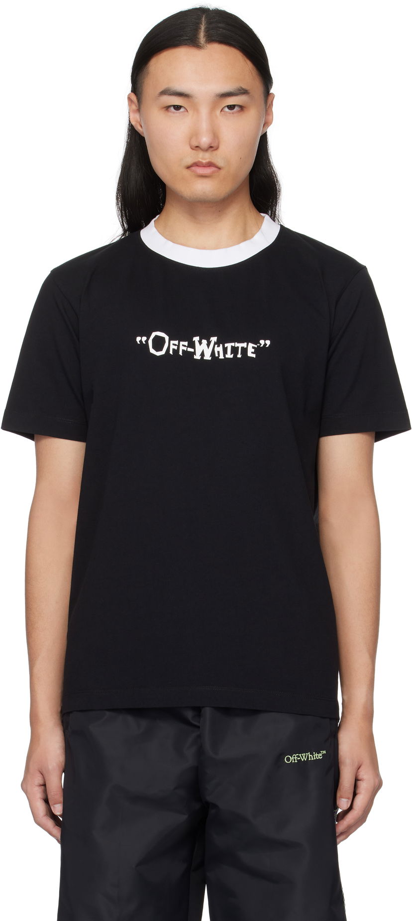 Футболка Off-White Slim Quote T-Shirt чорний | OMAA027S25JER0091001