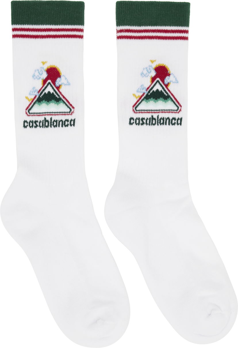 Шкарпетки Casablanca Casablanca Montagne Ondulee Socks білий | APF25-ACC-010-02