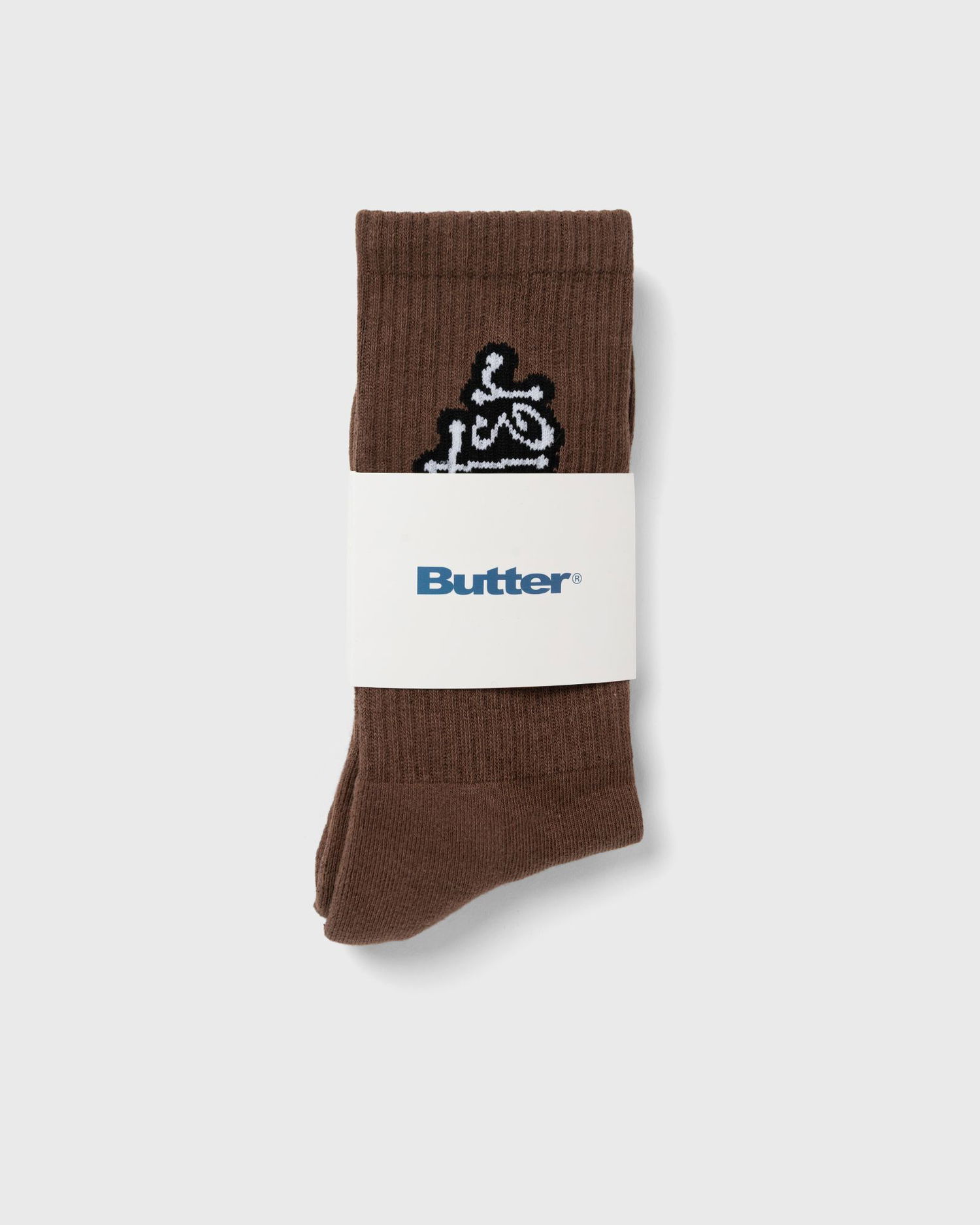 Шкарпетки Butter Goods Connection Ribbed Crew Socks with Embroidered Graphic Коричневий | P25312, 0
