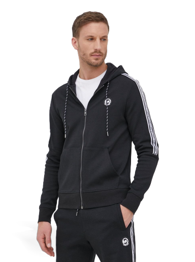 Світшоти Michael Kors Logo Tape Cotton Blend Zip-Up Hoodie чорний | CS250QD5MF