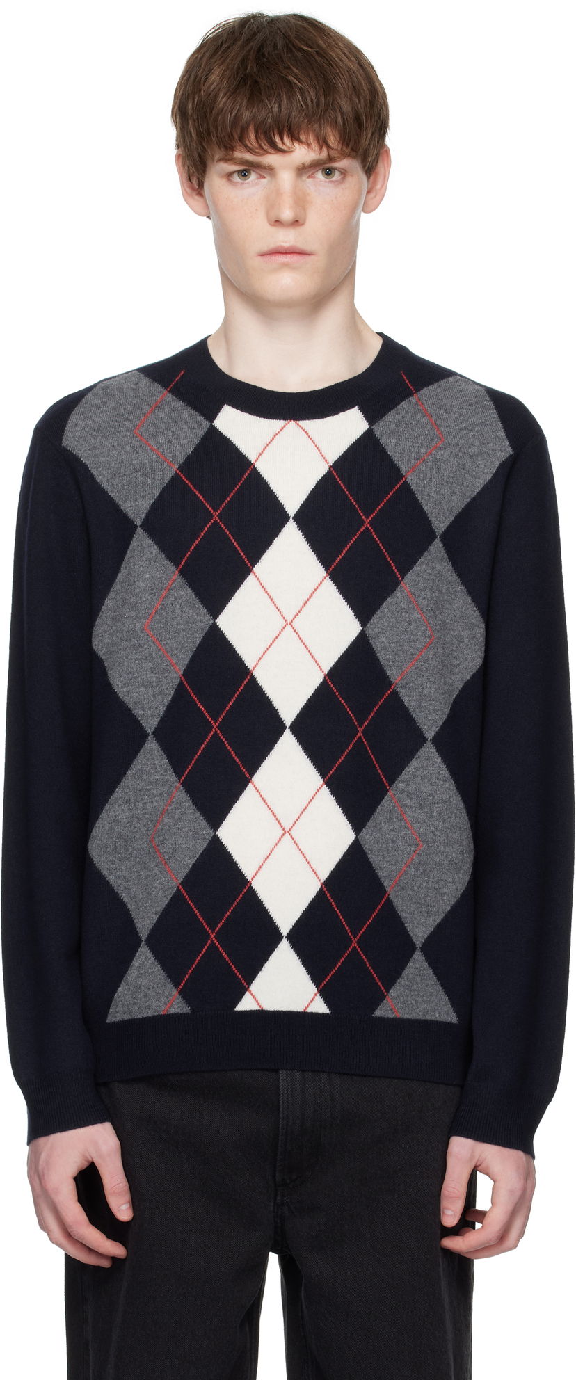 Cветр A.P.C. A.P.C. Evan Argyle Sweater темно-синій | WVBDR-H23419