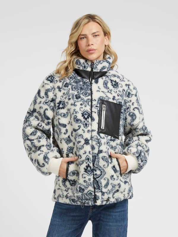 Парка GUESS Bandana Print Sherpa білий | M3BL16WFSH2, 0