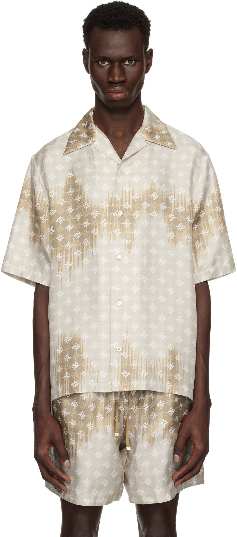 Сорочка AMIRI Amiri MA Quad Bleached Camp Shirt бежевий | AMSTCA1110