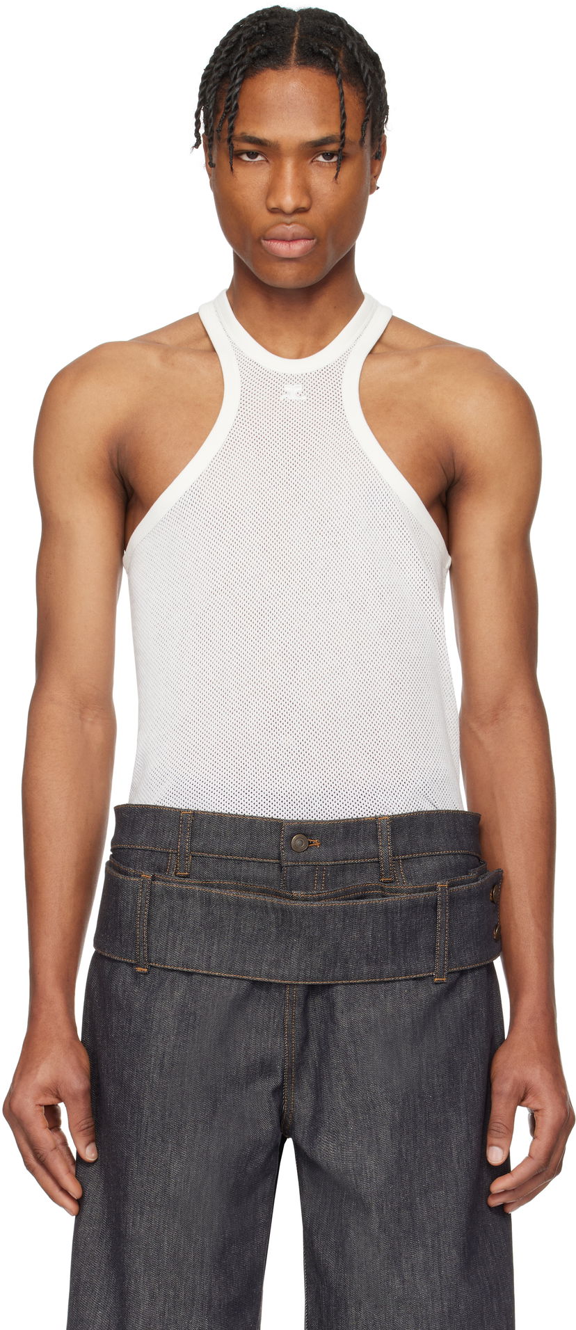 Безрукавка Courrèges Courrèges Scuba Mesh Tank Top білий | 125JDE095JS0069