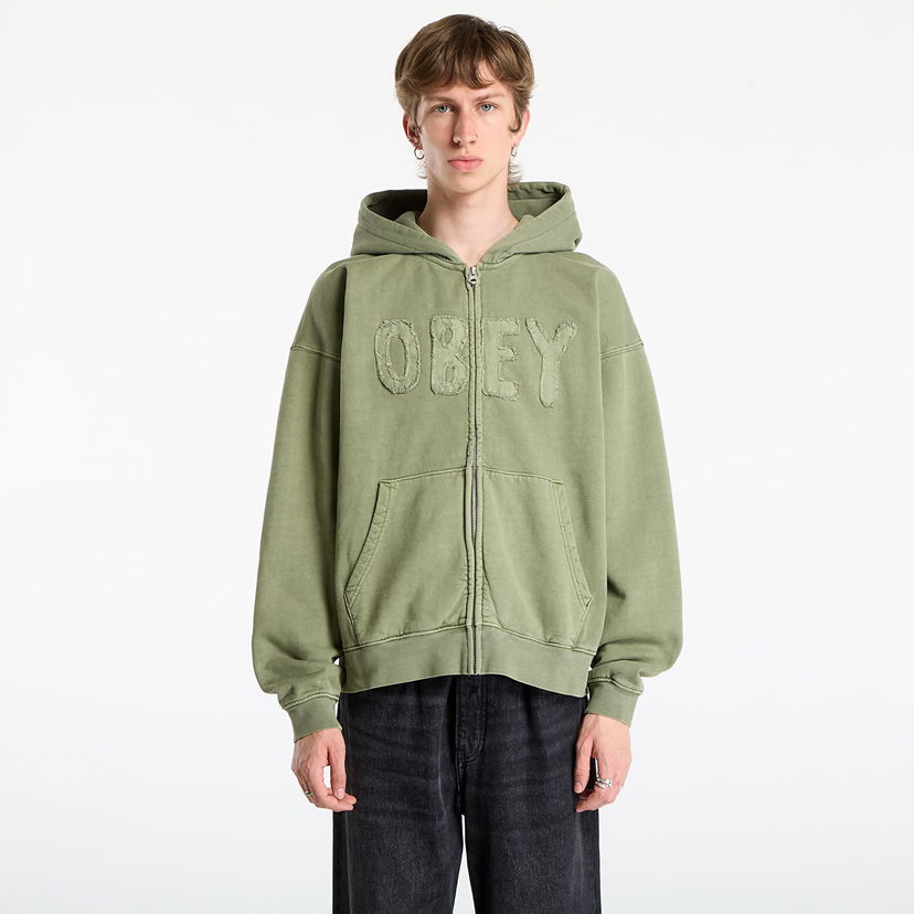 Світшоти OBEY OBEY Hybrid Faded Zip Hoodie Зелений | 112460032-DLN