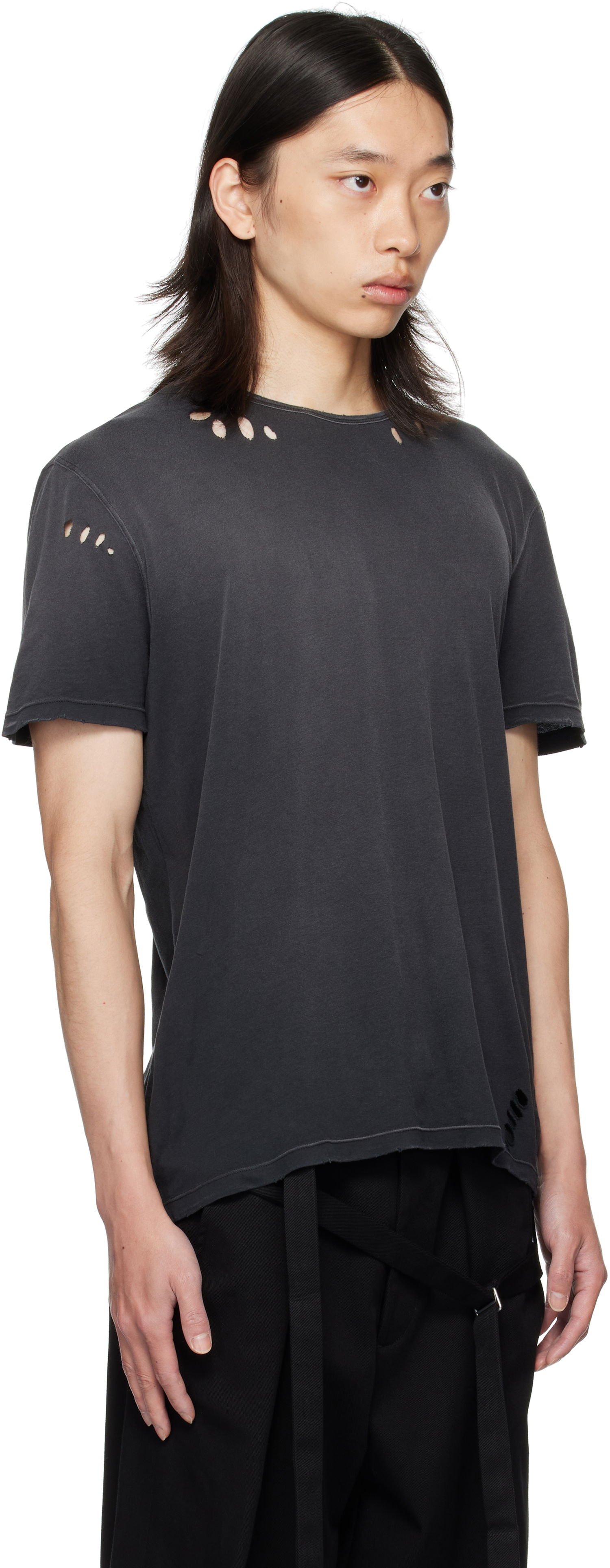 Футболка Ann Demeulemeester Ann Demeulemeester Eternal Eagle Baptist Distressed T-Shirt чорний | B0013414-FA638-098, 1