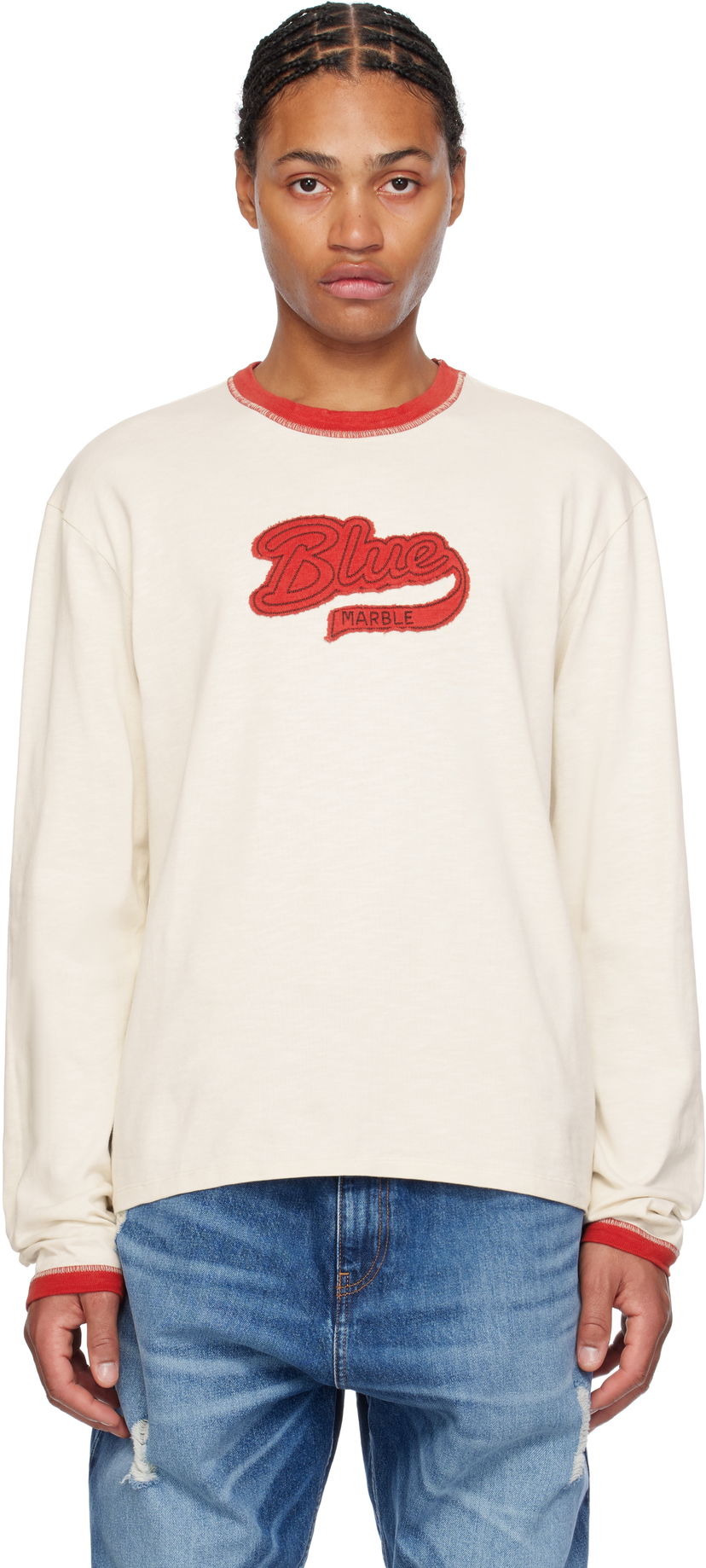 Світшоти Bluemarble Cotton Flame Graphic T-Shirt білий | TS49 JE36B24 WHT