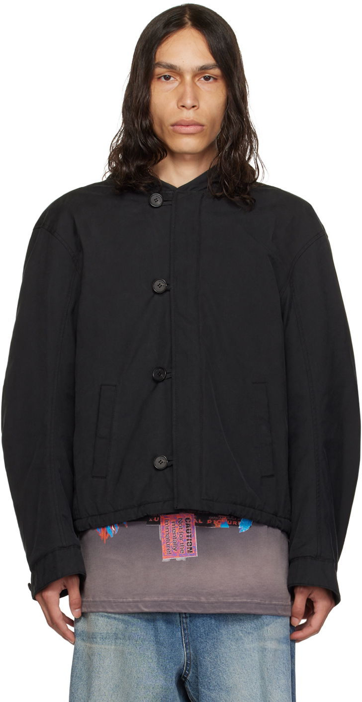 Куртка бомбер We11done Sortie Buttoned Neckline Jacket чорний | WD-JK3-23-052-U-BK
