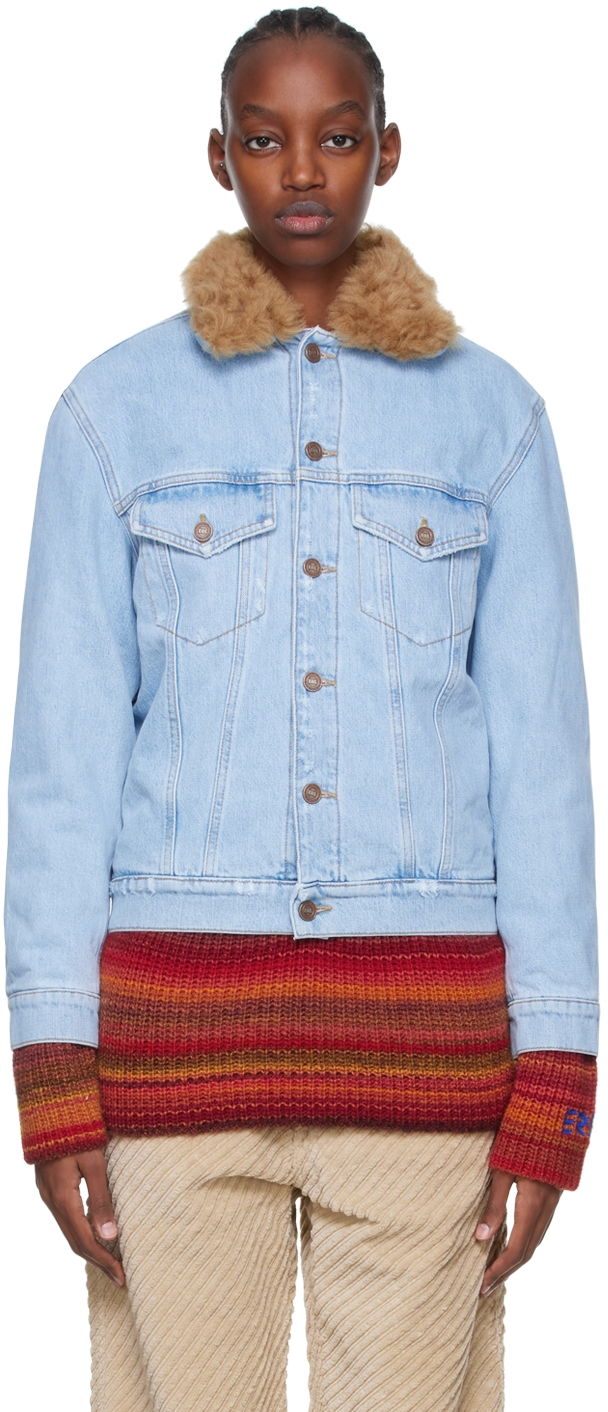 Куртка ERL ERL Faux Shearling Denim Jacket Синій | ERL04J007