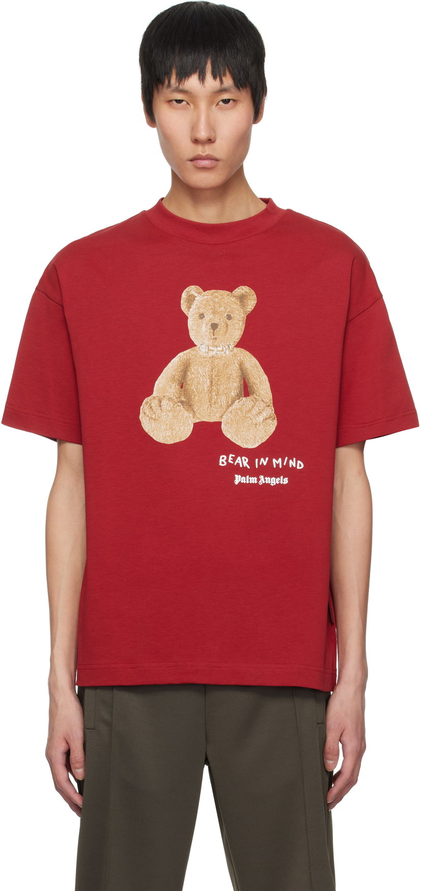 Футболка Palm Angels Palm Angels 'Bear in Mind' T-Shirt Червоний | PMAA001S25JER0052560