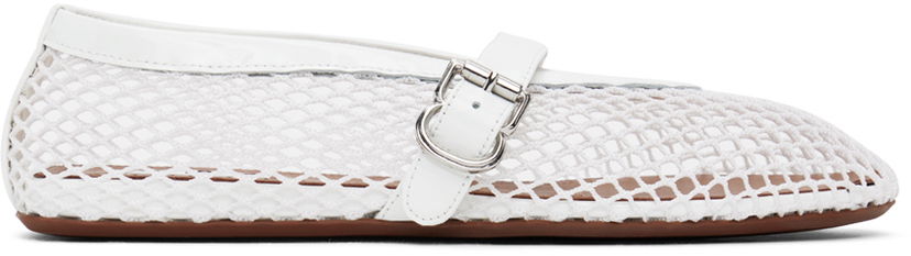 Одяг Alaïa ALAÏA Fishnet Ballerina Flats білий | AA3A029TK007