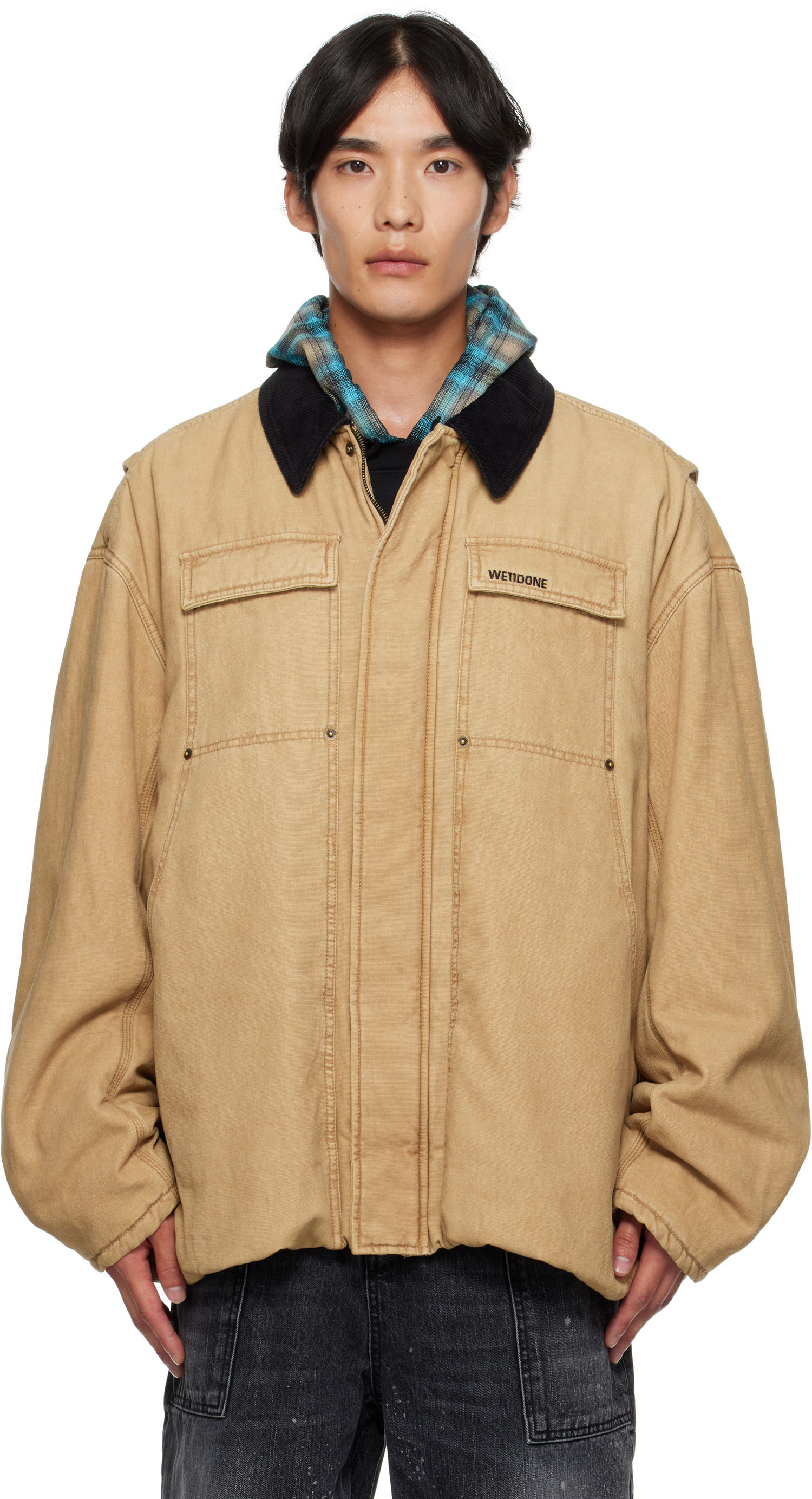 Куртка We11done We11done Washed Work Jacket бежевий | WD-JP2-25-070-U-BG, 0