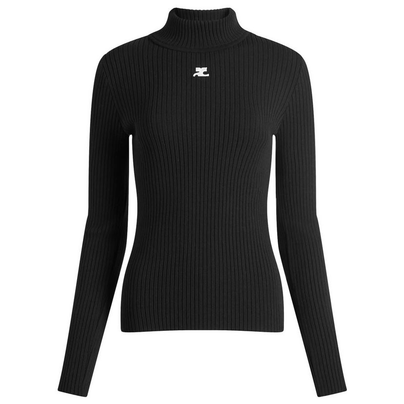 Cветр Courrèges Black Knit Turtleneck Jumper чорний | PERMPU022FI0001-9999