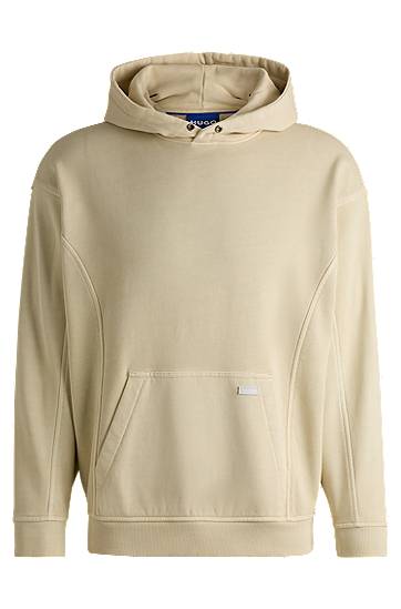 Світшоти BOSS Vintage Eyelet Cotton-Terry Hoodie бежевий | 50538681