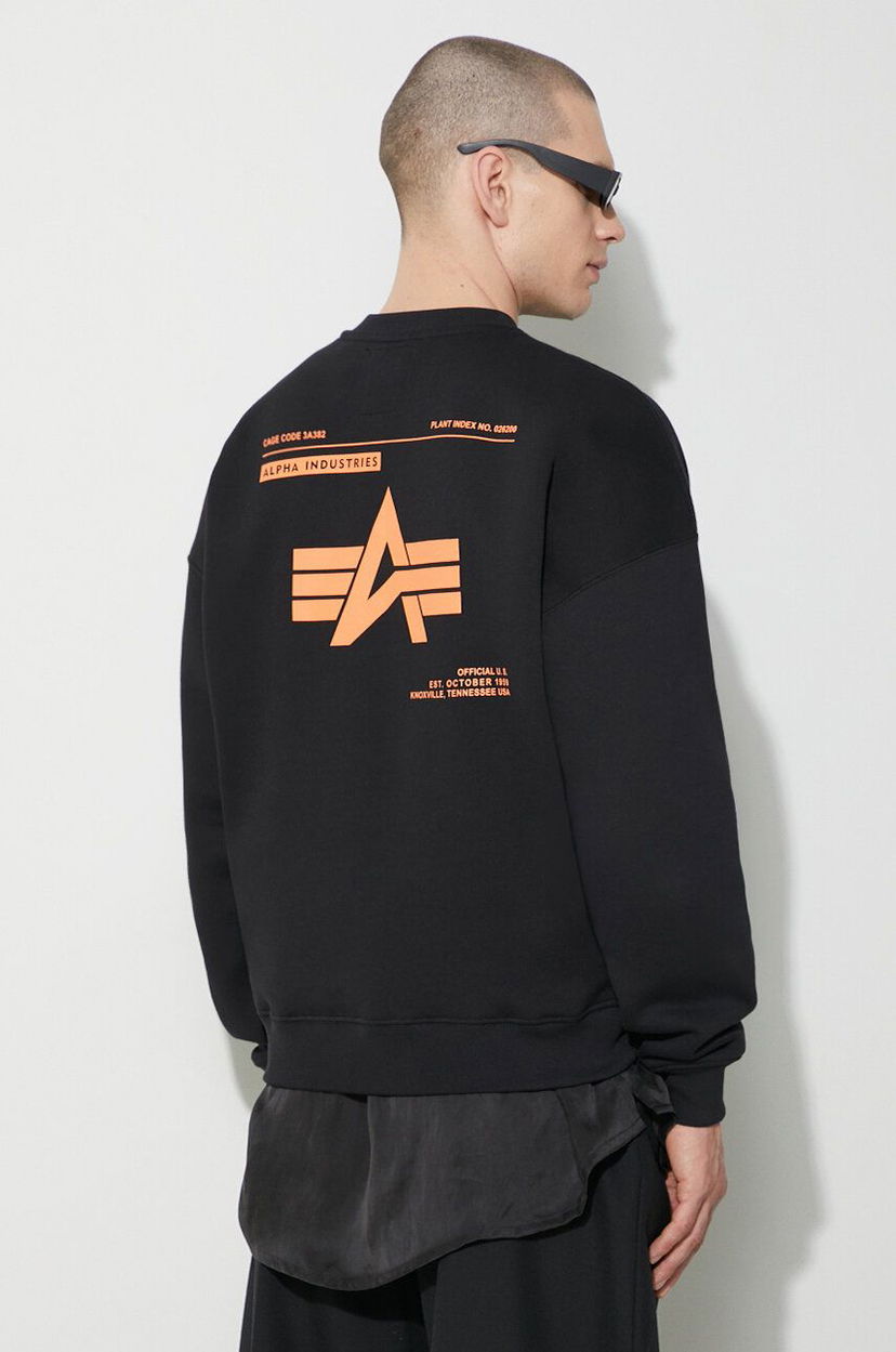 Світшоти Alpha Industries Logo Print Sweatshirt чорний | 146304