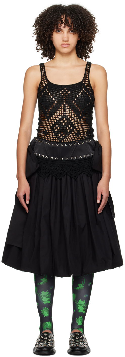 плаття Chopova Lowena Gentry Crochet Detail Bubble Midi Dress чорний | 1317