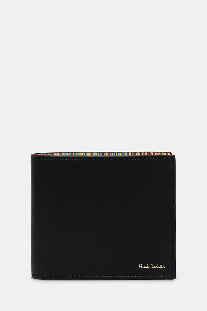 Гаманець Paul Smith Paul Smith Leather Wallet with Multi-Stripe Trim чорний | M1A.4832.CMULTI