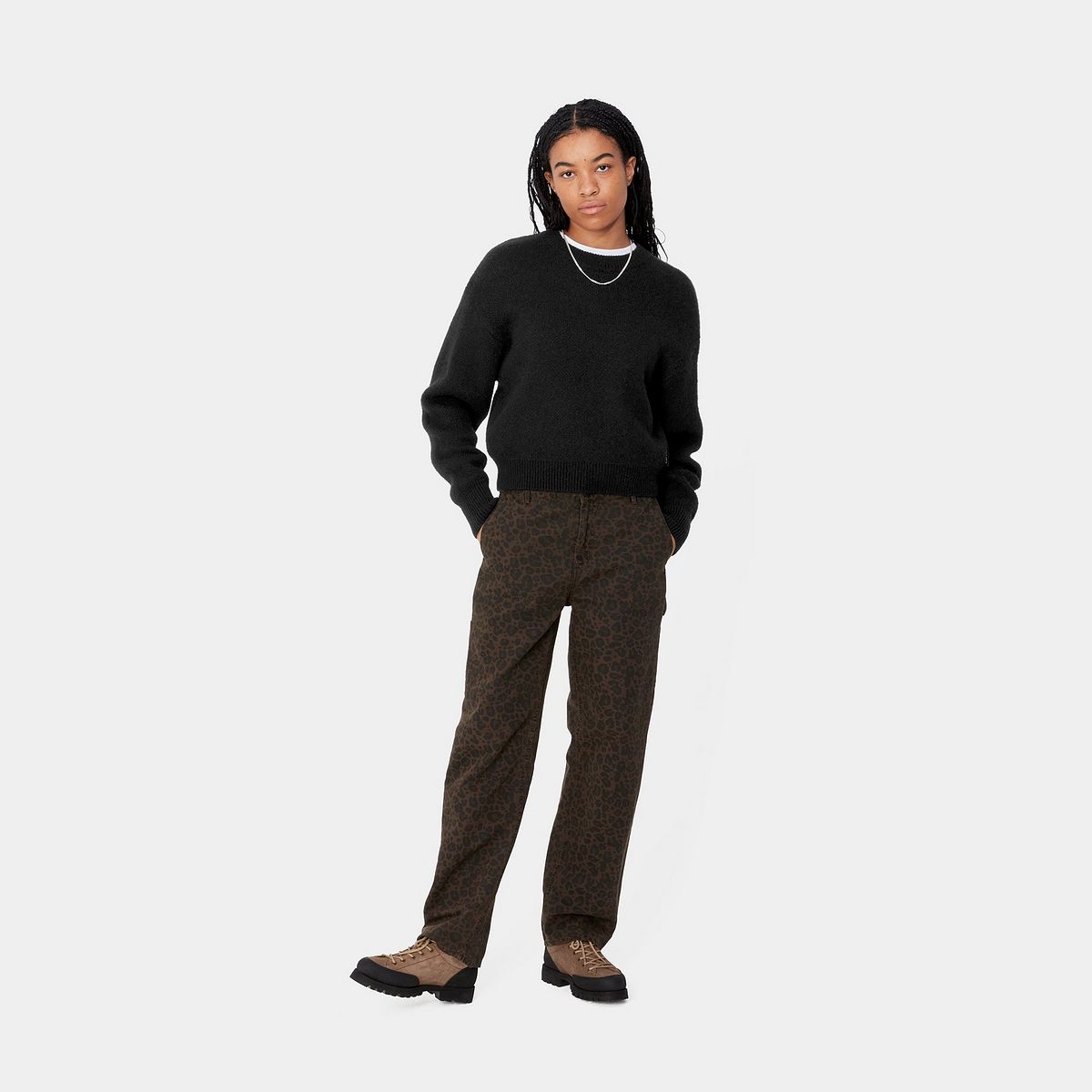 Cветр Carhartt WIP Merton Cropped Crewneck Sweater чорний | I033910_8, 1