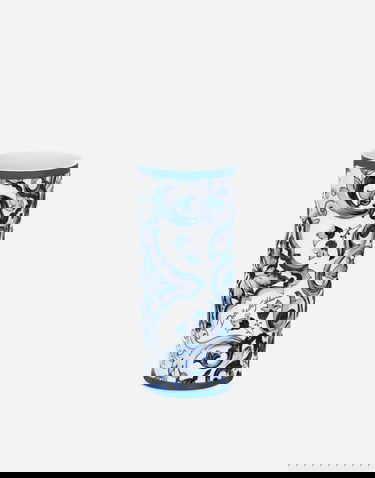 Домашній декор Dolce & Gabbana Dolce & Gabbana Cylindrical Porcelain Majolica-print Vase Різнокольоровий | TCC196TCAMZUB011, 1