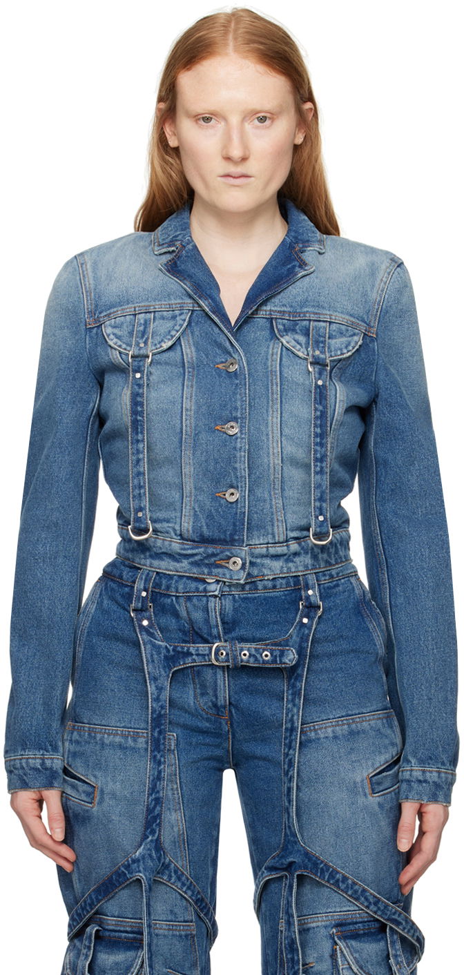 Куртка Off-White Blue Cargo Denim Jacket Синій | OWYE052C99DEN0014500