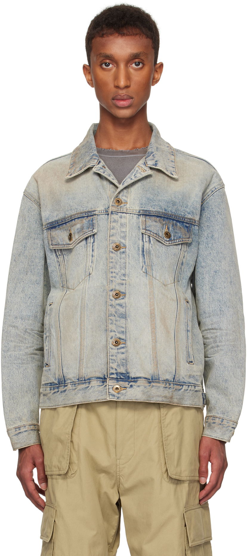 Куртка We11done We11done Washed Denim Jacket Синій | WD-DJ3-24-315-U-SK