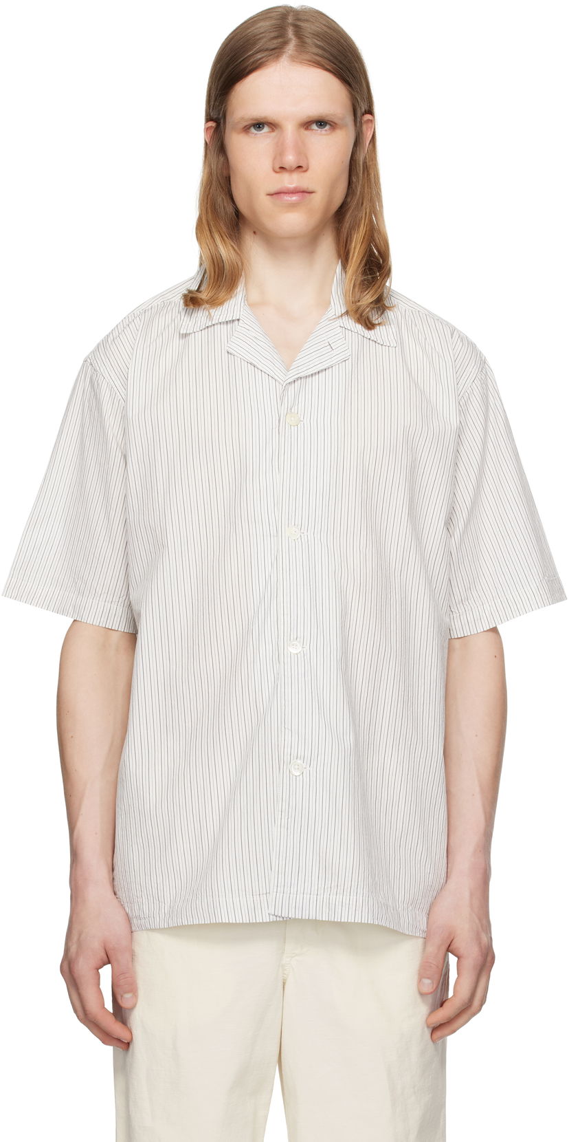 Сорочка NORSE PROJECTS Norse Projects Mads Poplin Stripe Short Sleeve Shirt білий | N40-0831