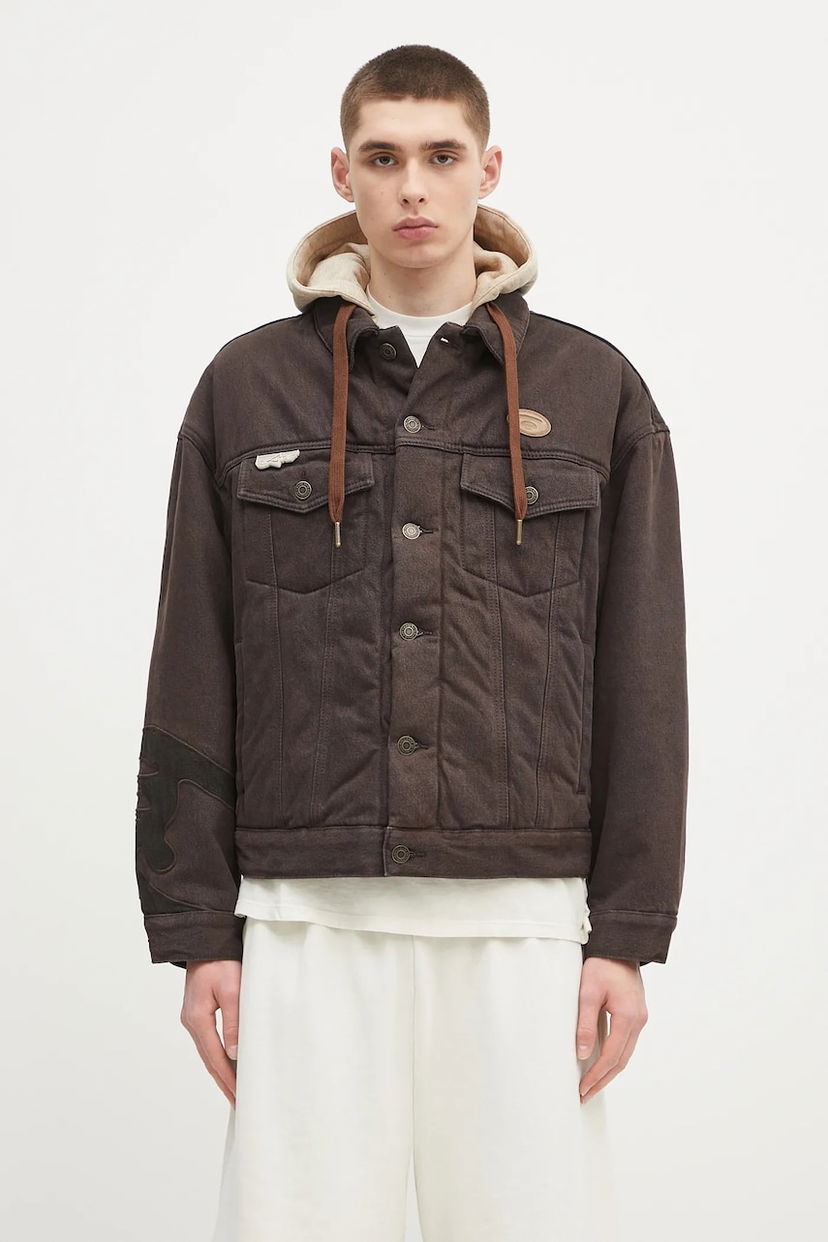 Куртка AAPE by A Bathing Ape AAPE Main Denim Hooded Jacket Коричневий | AAPJKM7679XAN