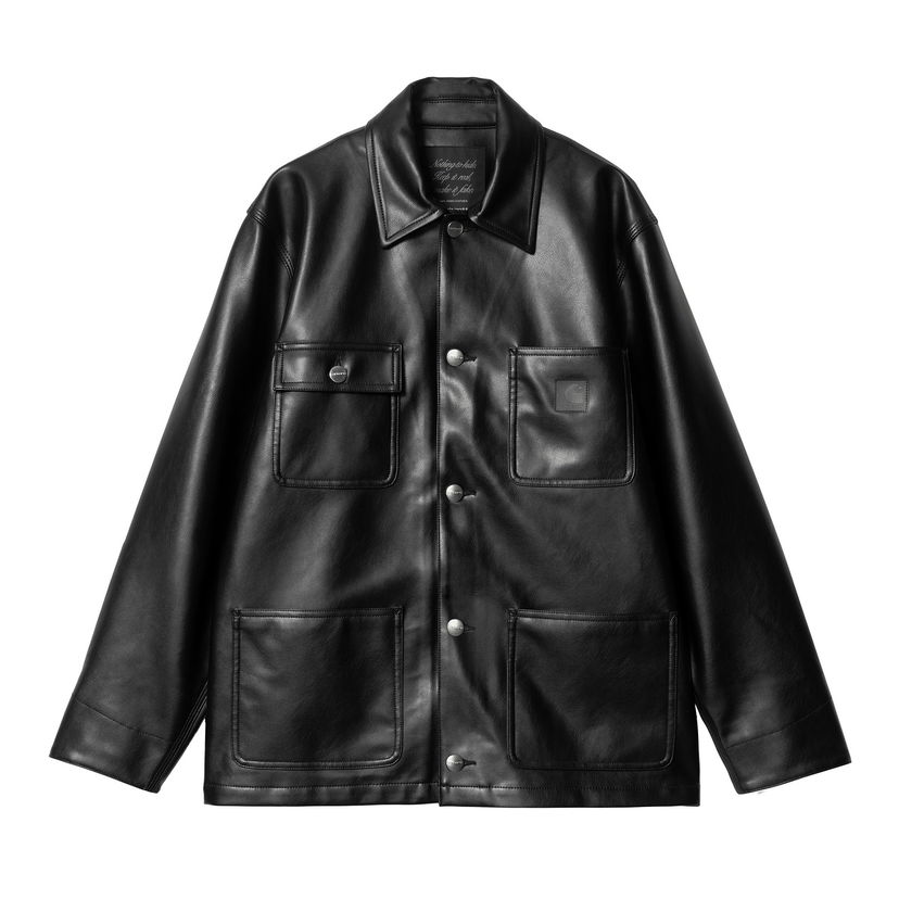 Куртка Carhartt WIP Faux Leather Chore Jacket чорний | I034447_4