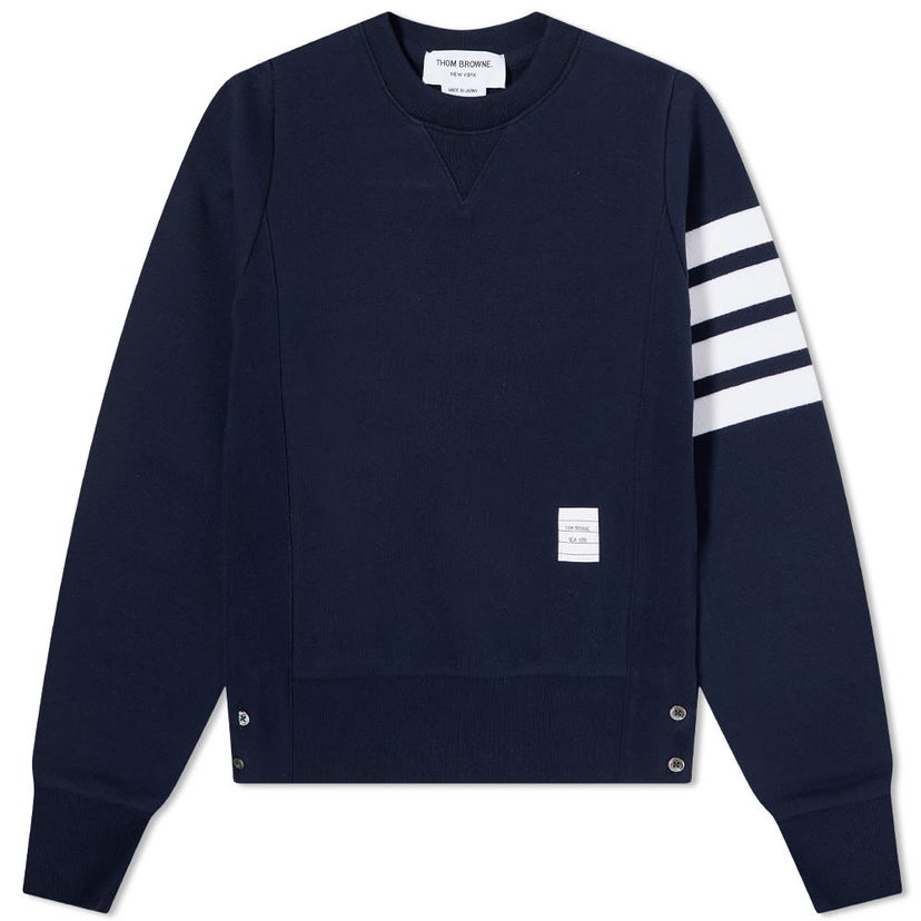 Cветр Thom Browne Thom Browne Classic Loop 4-Bar Crewneck Sweatshirt темно-синій | FJT002A-00535-415