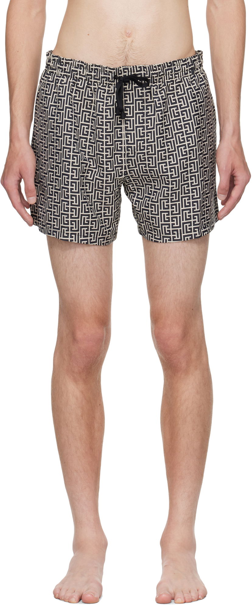 Купальники Balmain Balmain Monogram Swim Shorts бежевий | BWB641500
