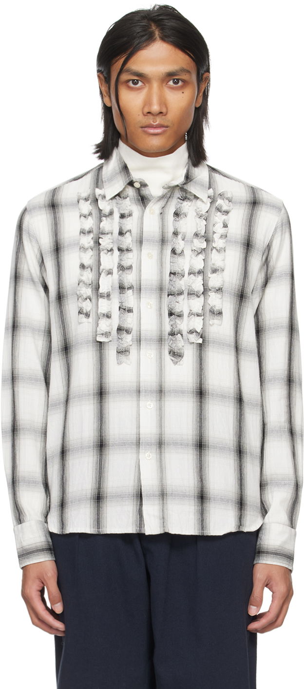 Сорочка Universal Works Universal Works Frill Plaid Shirt білий | P2992