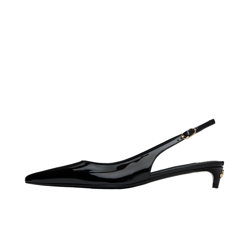 Кросівки та взуття Dolce & Gabbana Dolce&Gabbana Patent Slingback Kitten Heels чорний | CG0701 A1471