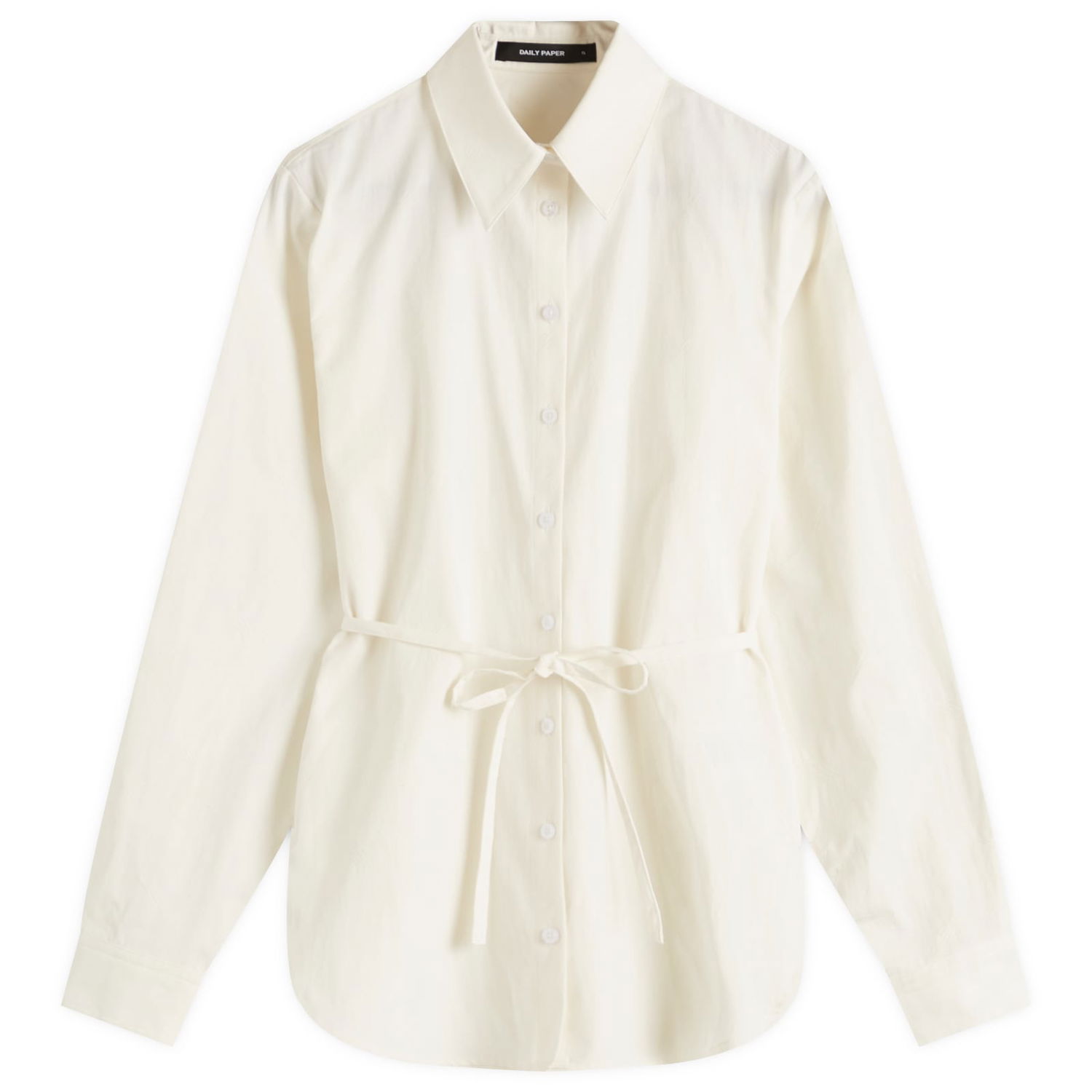 Сорочка DAILY PAPER Daily Paper Women's Button-Up Shirt with Tie Waist, Size Large білий | 2511103, 0