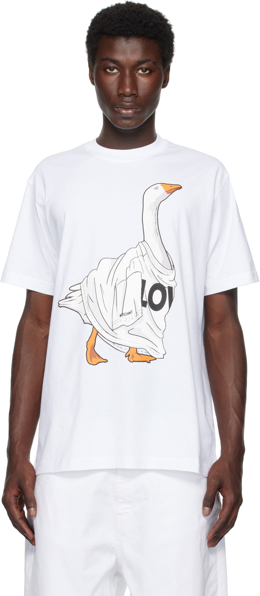 Футболка Moschino Moschino Goose Graphic Organic Cotton T-Shirt білий | 252ZZ071152411001