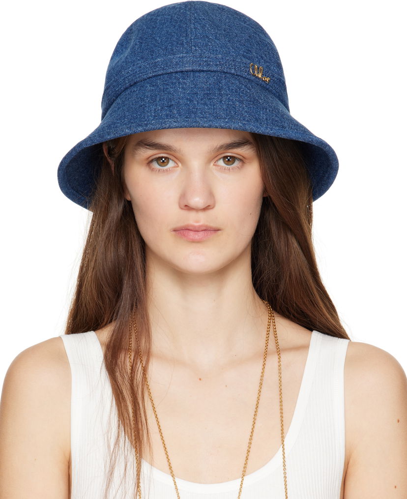 Капелюх CHLOÉ Chloé 'The Chloé' Iconic Denim Bucket Hat Синій | CHC25SD020GDN