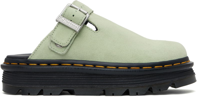 Кросівки та взуття Dr. Martens Zebzag Suede Slingback Platform Slip-On Loafers Зелений | 31937300