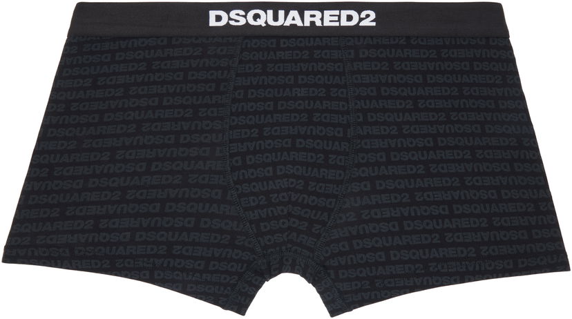 Боксери DSQUARED2 Dsquared2 Printed-Logo Boxer Briefs чорний | D9LDC5510