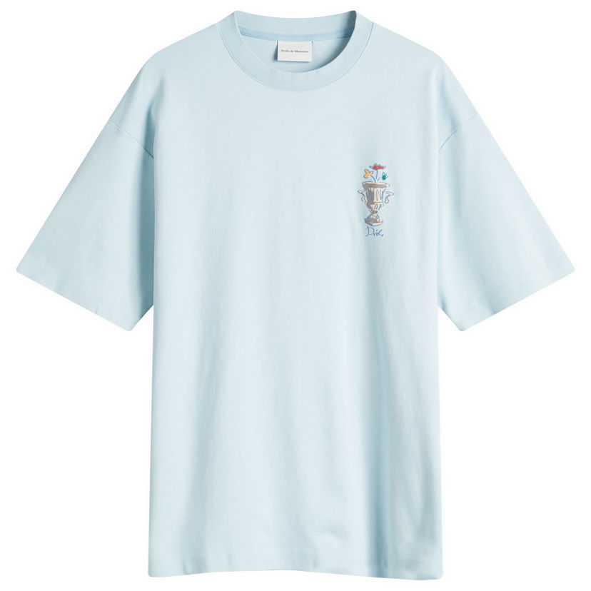 Футболка Drôle de Monsieur Drôle de Monsieur Vase Logo T-Shirt, Size Small Синій | F-TS225-CO002-LBE