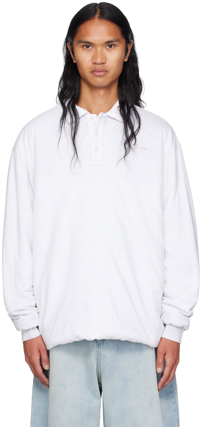 Сорочка поло We11done Padded Logo Polo білий | WD-TT2-24-739-U-WH